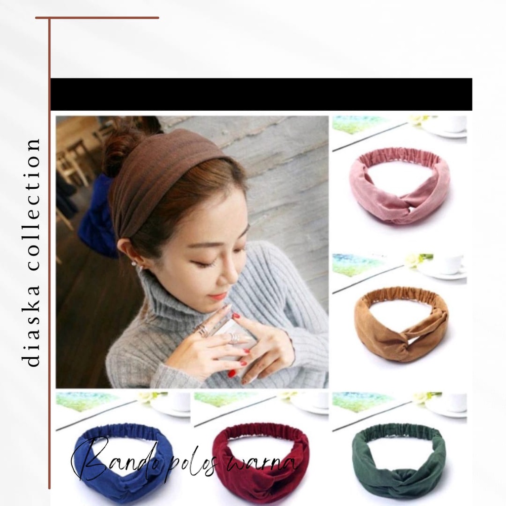 Bando Rambut Korea Bandana Rajut Aksesoris Wanita Karet