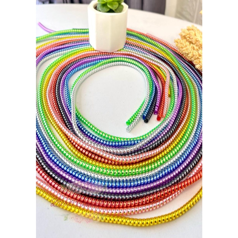 RT94 PELILIT KABEL SPIRAL WARNA METALIC PELINDUNG CABLE HP CHARGER UNIVERSAL CORD PROTECTOR SOLID COLOR GLOSSY BC6246