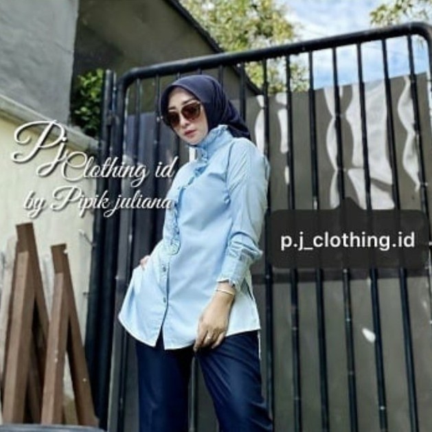 BAJU ATASAN KEMEJA KARINA TOP BY PIPIK JULIANA p.j_clothing.id