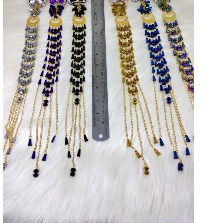 Bros Dagu Kristal - Bross Dagu Panjang Mewah - Bros Hijab - Bros Dagu Terbaru - Bros Panjang Kristal