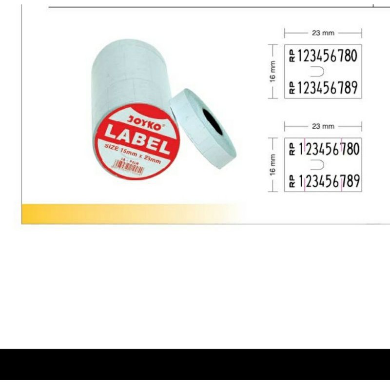 

JOYKO Label LB-P2LN (2baris) // Label roll joyko // 1 slop isi 10 Roll // Harga Per Slop