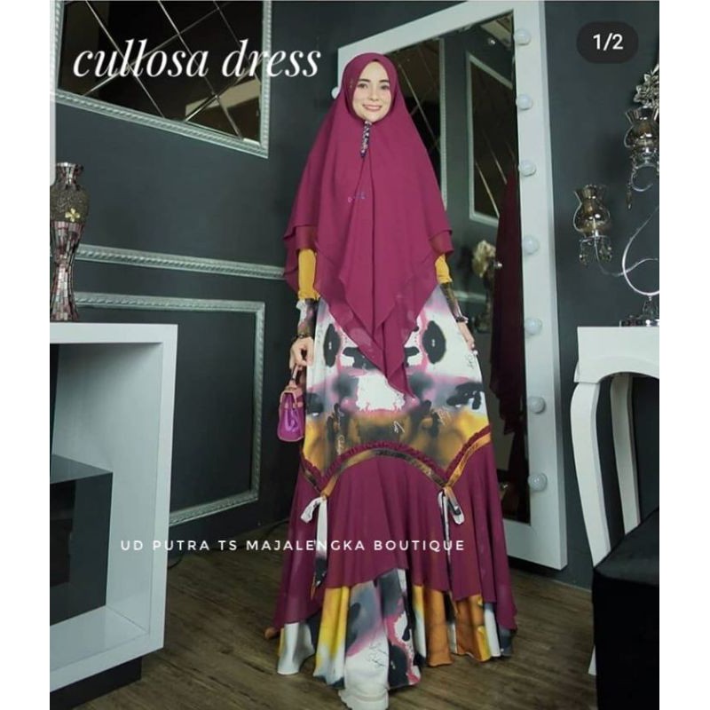 LINA SUKIJO /Cullosa Dress by eLeS / set syari eLeS / set syari Lina Sukijo / set syari elegan