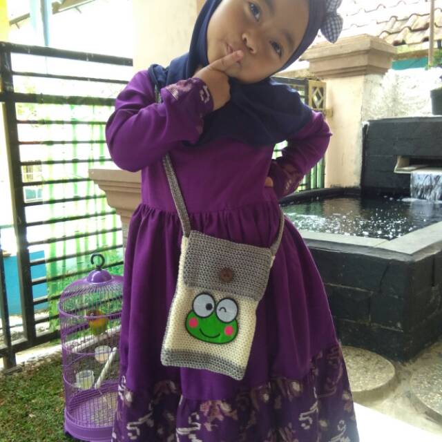 TAS ANAK LUCU / TAS KARAKTER KEROPI/DOMPET RAJUT