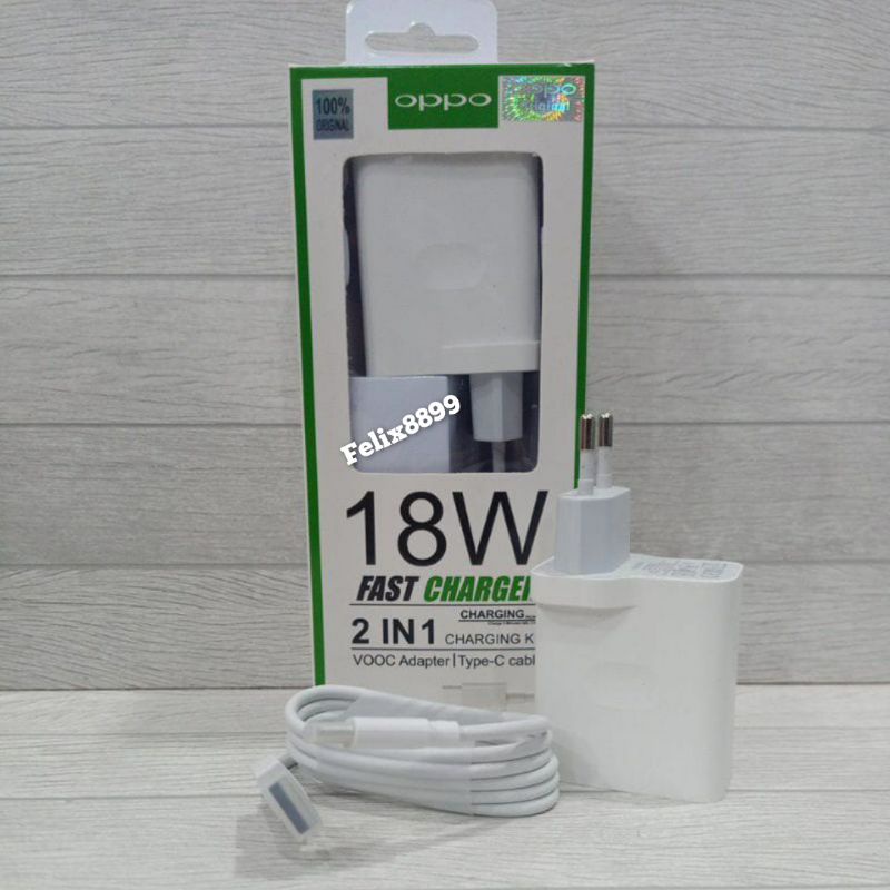 Charger Oppo A54 A74 5G A52 A53 A55 A91 A92 Original 100% Type C Fast Charging 18W 18 Watt / Charger Casan Oppo A55 A54 A53 A52 A91 A92 A5 2020 A9 2020 A33 Reno 4F Ori