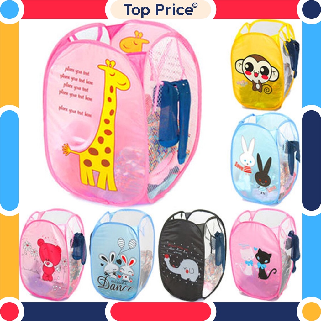 Topprice Keranjang Baju Kotor Lipat Motif Laundry Basket Keranjang SerbaGuna Impor U43