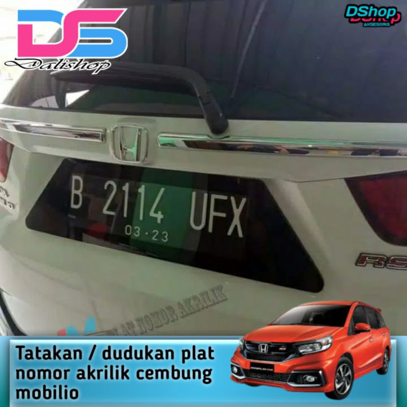 Tatakan plat nomor | cover plat nomor akrilik custom cembung mobil HONDA MOBILIO 2013-2018