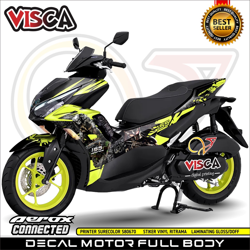 Decal Aerox 155 Full Body Stiker Aerox 155 New Striping All New Aerox 155 Connected Predator