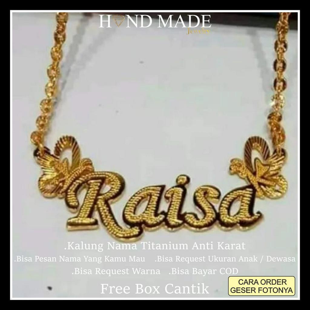 kalung nama titanium anti karat anak dewasa kalungnama aksesoris wanita necklace titanium aksesoris fashion