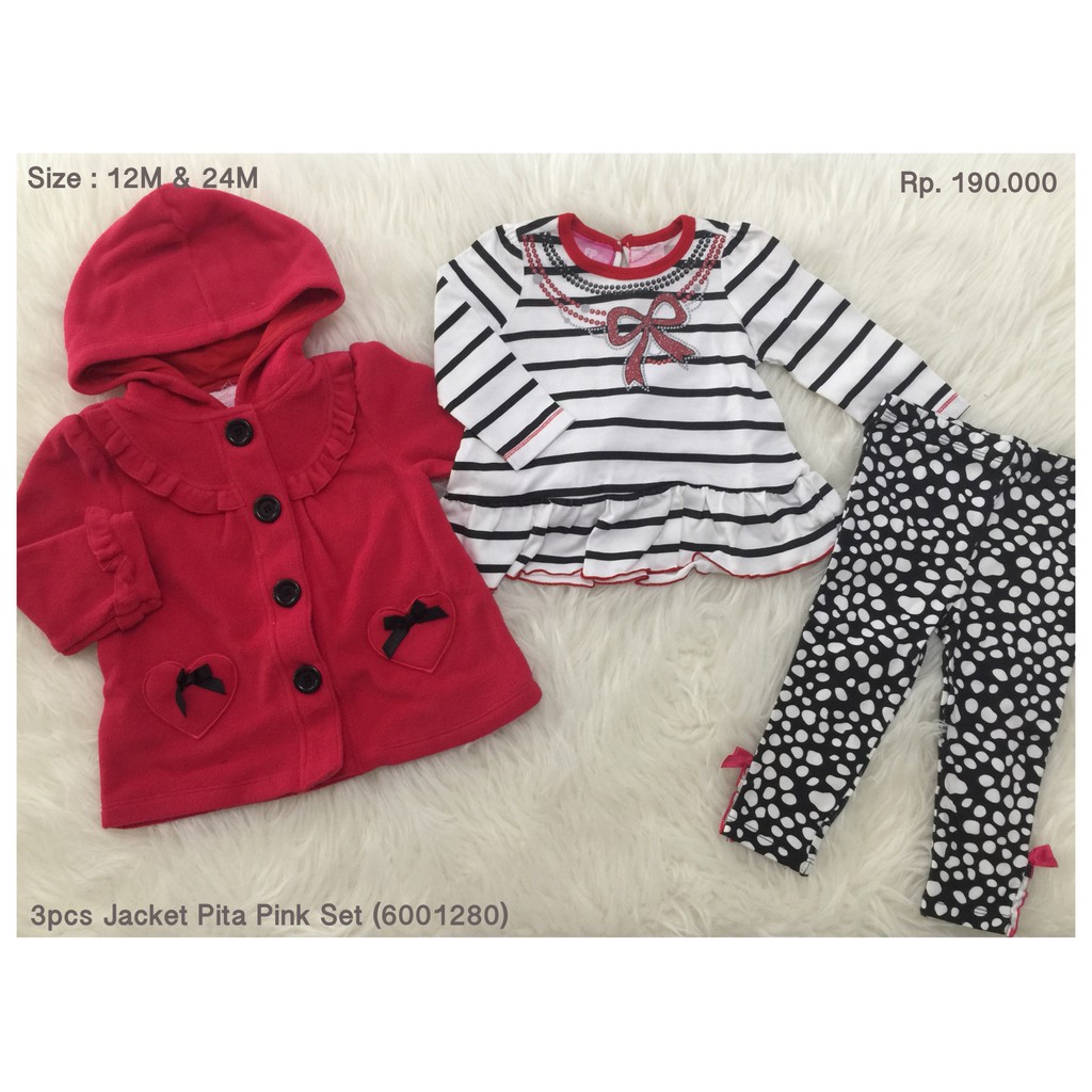 

3pcs jacket pita pink set