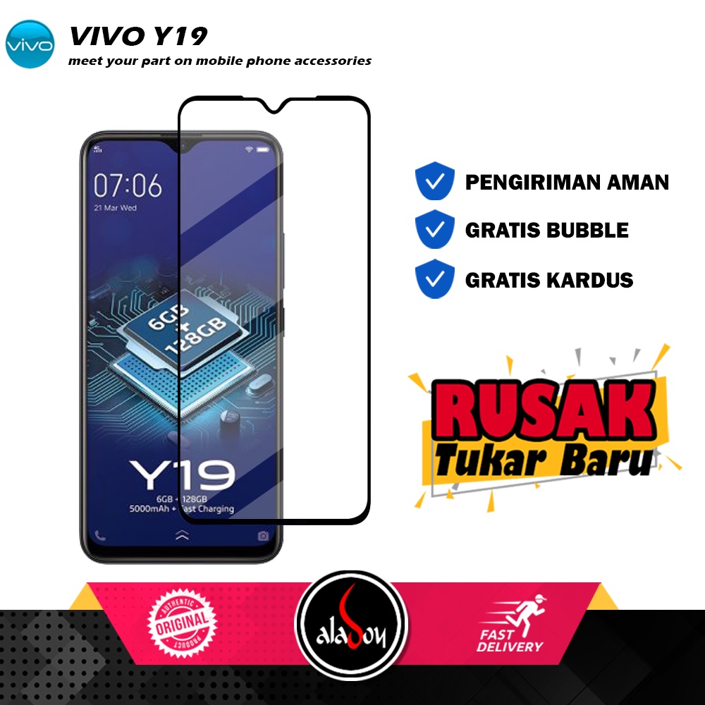 Tempered Glass Layar VIVO Y19 Anti Gores Layar Screen Protector