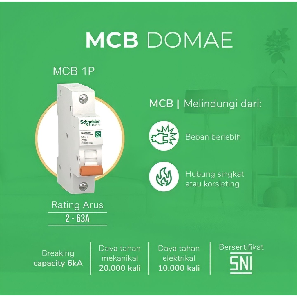 MCB DOMAE Schneider 6A 1Phase 6 Ampere