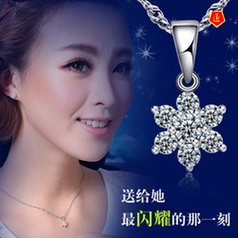 [Ready Stock]Six-Petal Edelweiss Pendant for Women All-Match Silver Accessories Fashion