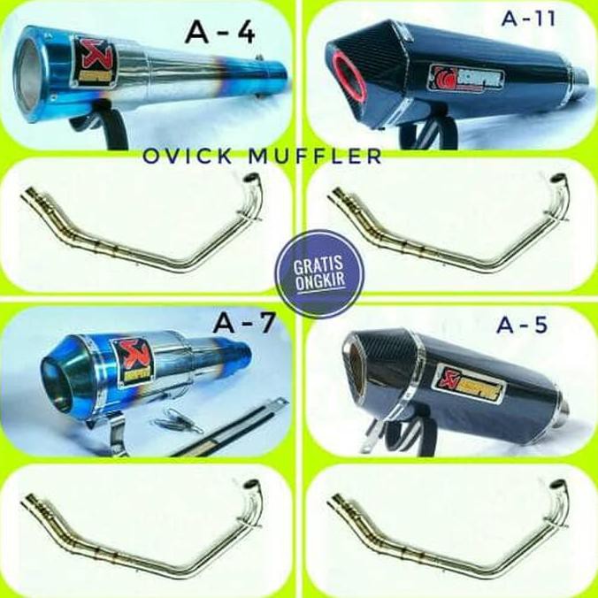 New Knalpot Racing Cbr/Cb/Vixion/R25/R15/Ninja/Tiger/Byson Akra Lubng Oval Promo