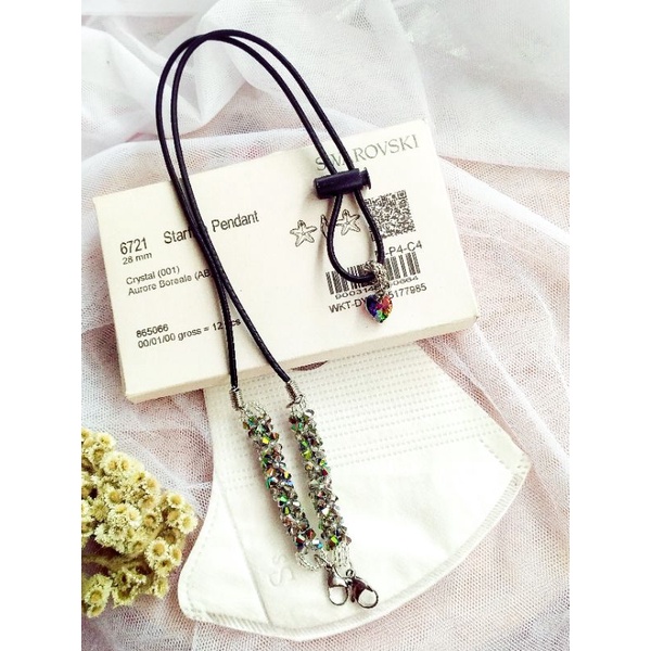 strap masker swarovski 2in1 konektor swarovski