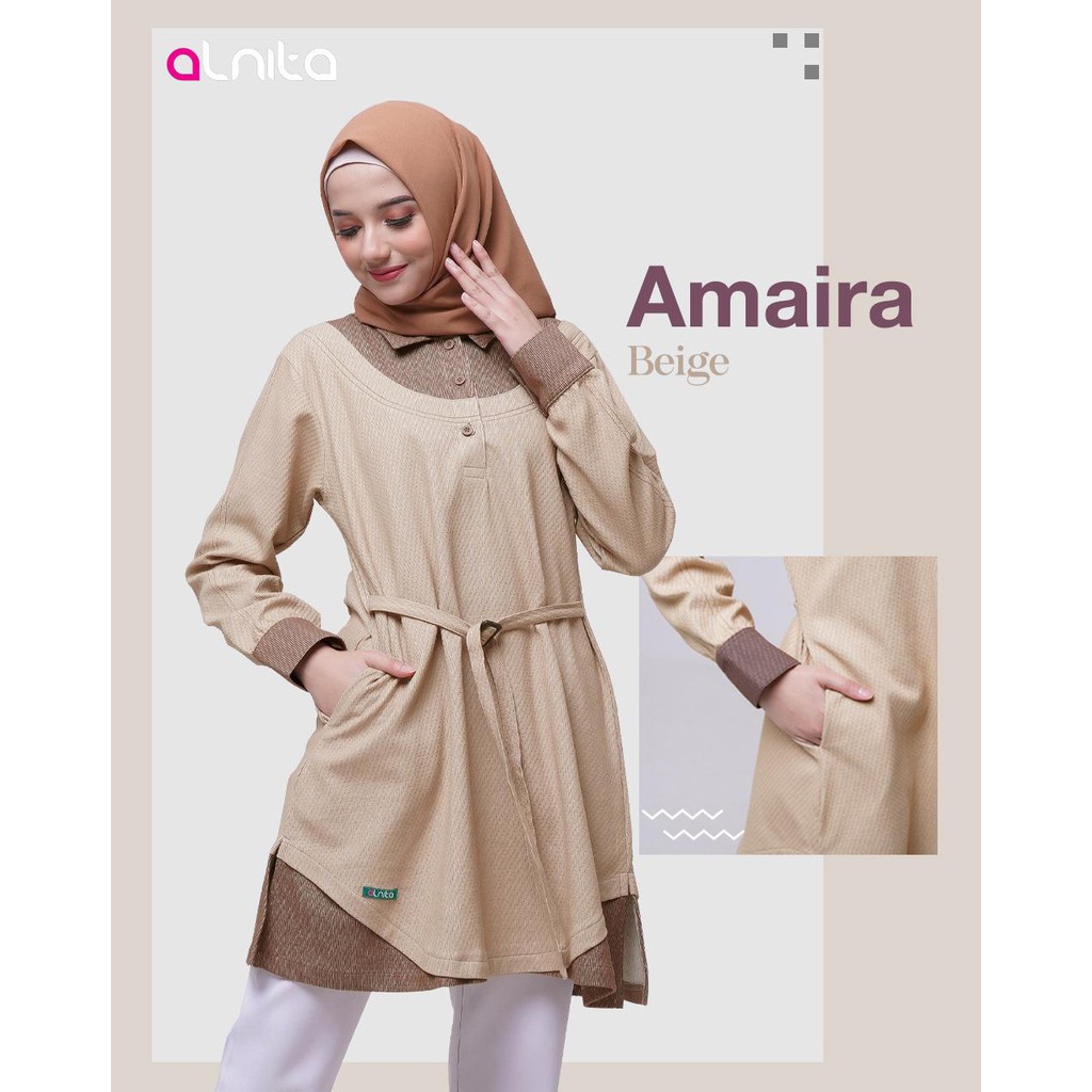 ALNITA ATASAN AMAIRA BAHAN OLIVIER ATASAN MUSLIMAH FASHIONABLE [BISA COD]