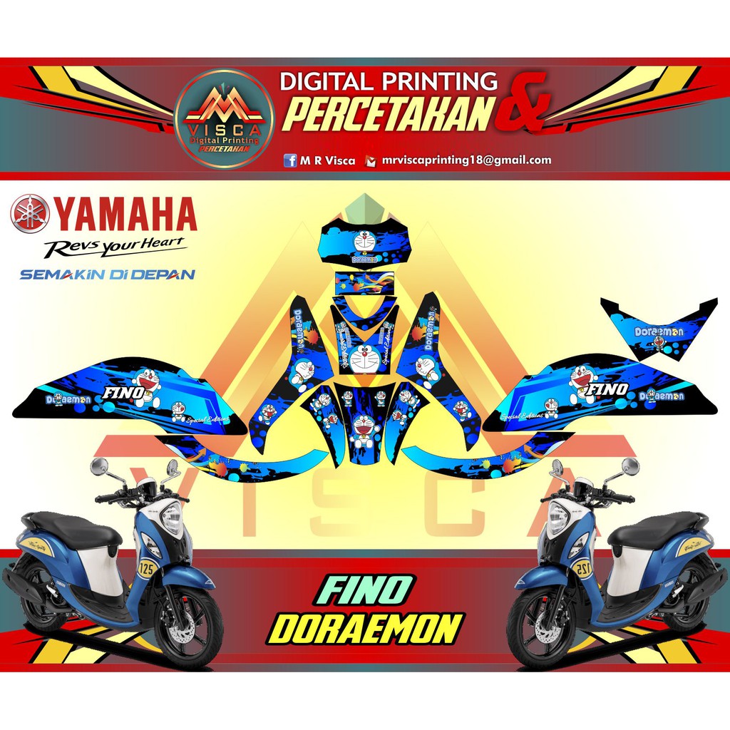 Sticker Motor Fino 125 Fi Decal Fino 125 Fi Striping Yamaha Fino