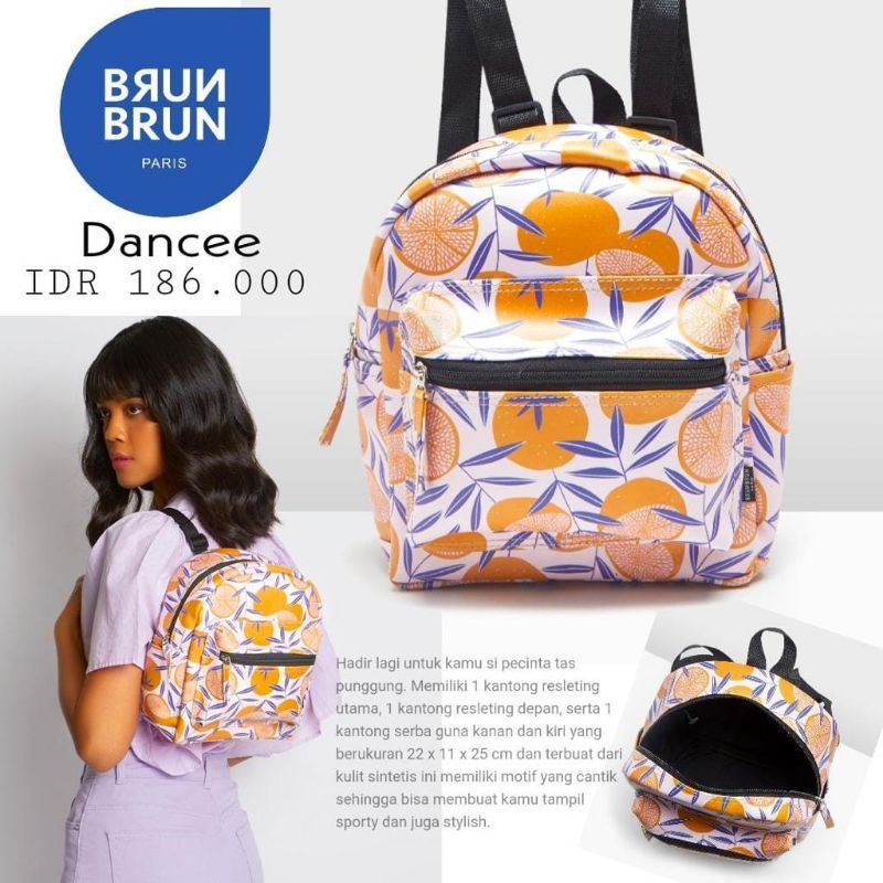 RANSEL DANCEE /DORAINE By BRUNBRUN PARIS SOPHIE MARTIN PARIS TAS PUNGGUNG WANITA