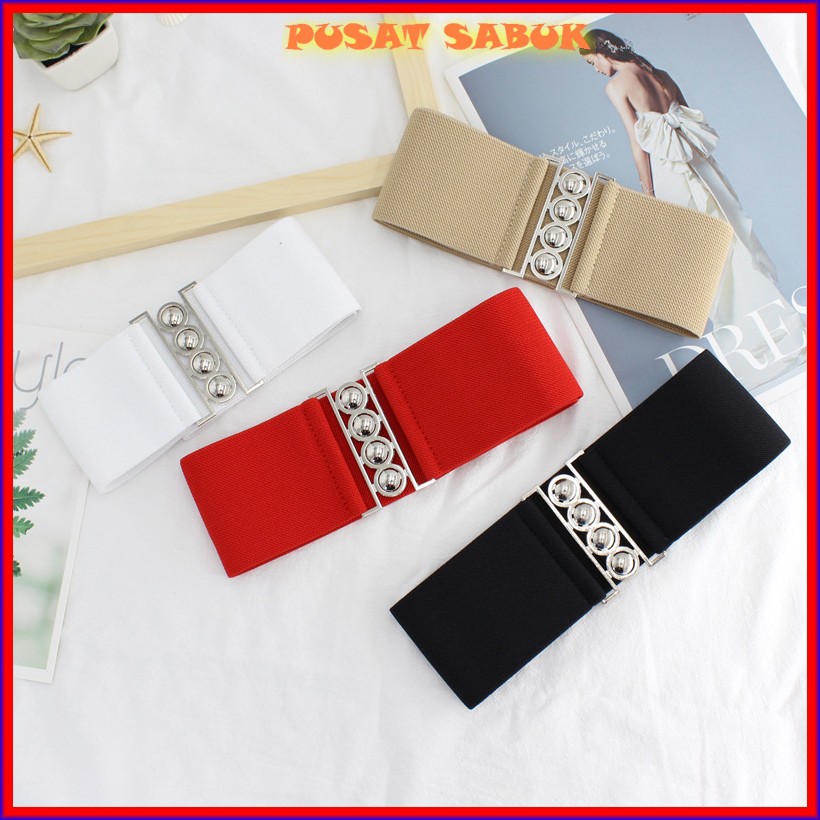 Belt Sabuk Wanita Pita Obi Karet Ikat Pinggang Fashion Gesper Cewek Korea Oby Besar Jumbo Big Women