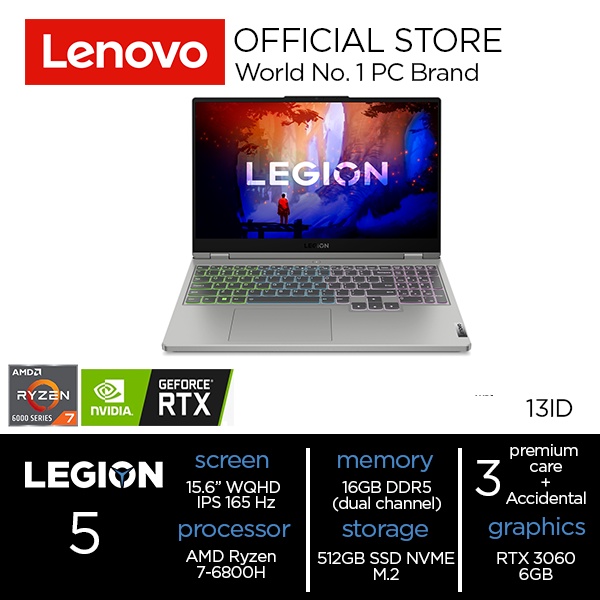 Lenovo Legion 5 13ID AMD Ryzen 7-6800H/16GB/512SSD/RTX3060/15.6"WQHD/WIN 11