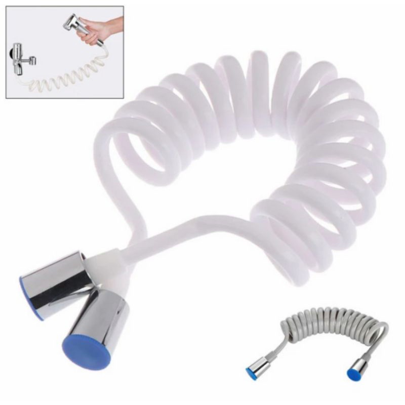 Selang Shower 2 Meter Fleksibel Toilet Kamar Mandi Tahan Air Panas Dan Dingin Bidet Spiral Spring Hose