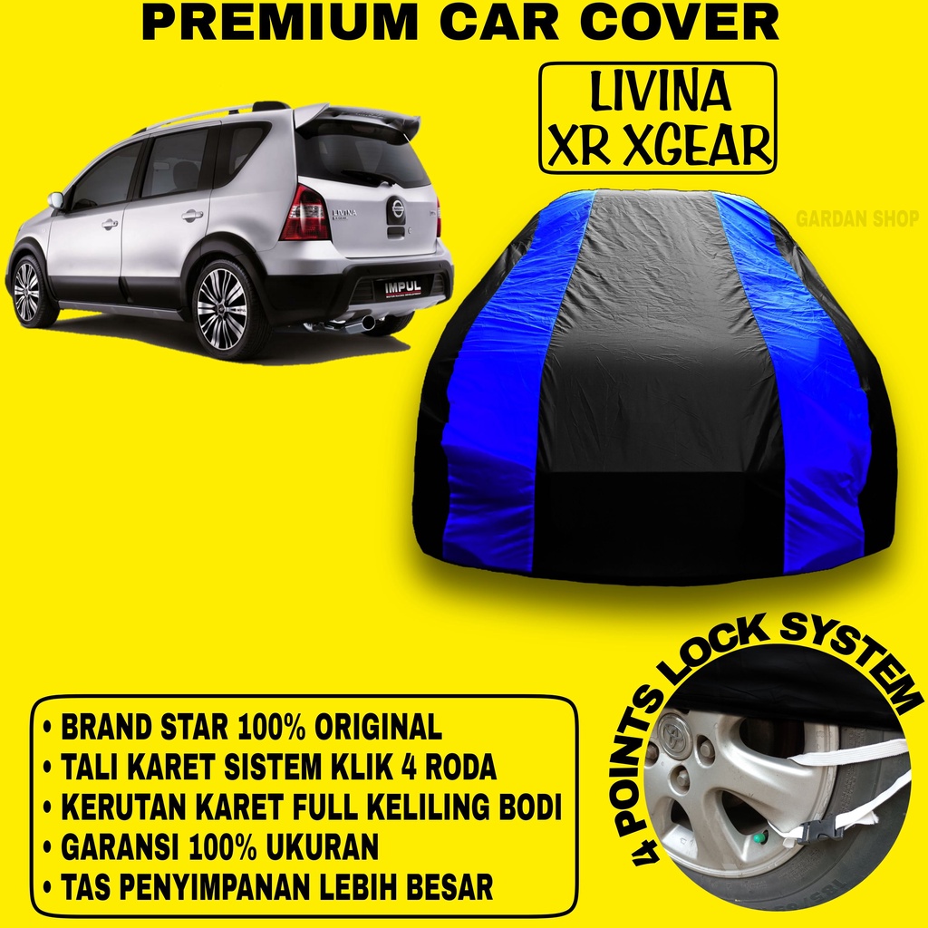 Body Cover LIVINA XR XGEAR Sarung Strip BIRU Penutup Pelindung Bodi Mobil Livina Xr Xgear PREMIUM