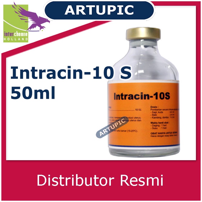 Intracin 10s 50ml Obat Mempercepat Kontraksi Kelahiran Melahirkan Hormon Penambah Kelenjar Air Susu Mengatasi gangguan reproduksi Menghentikan perdarahan pembengkakan puting susu Menggugurkan kebuntingan yang tidak dikehendaki