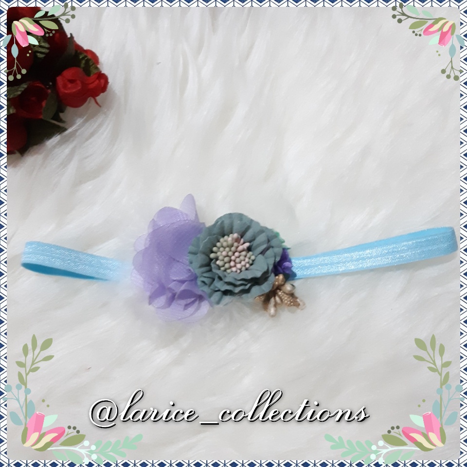 LRC HB026 Headband Bandana BAndo Anaka Baby Bayi Lucu Bunga Bulu Murah