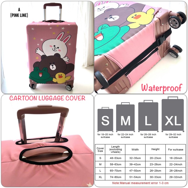 READY STOCK  CARTOON LUGGAGE COVER