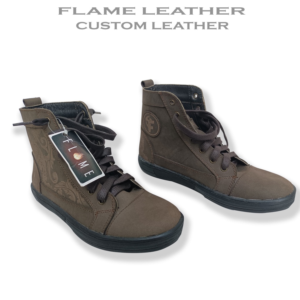 Sepatu pria wanita sneakers kulit sapi asli sepatu kulit