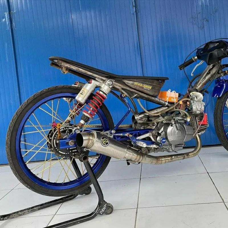 Knalpot Pekajaman Muffer Original Jogja Bebek Drag Bike Jupiter z Kolong Stainlees Original Racing J