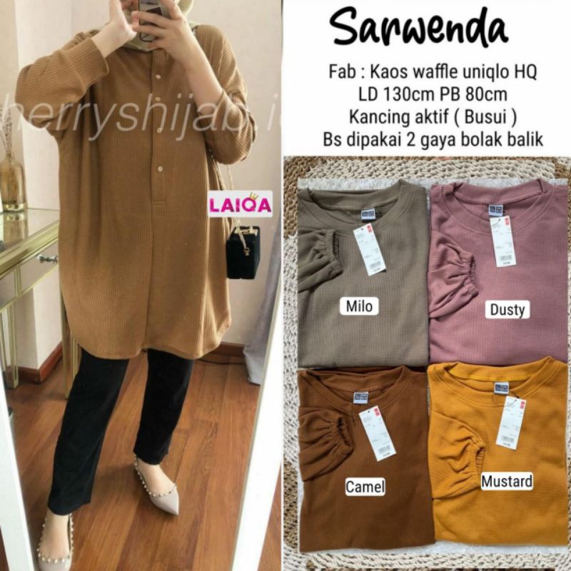 ZS SARWENDA TUNIK JUMBO // BAHAN KAOS WAFFLE // LD 130 PB 80 BY LAIQA