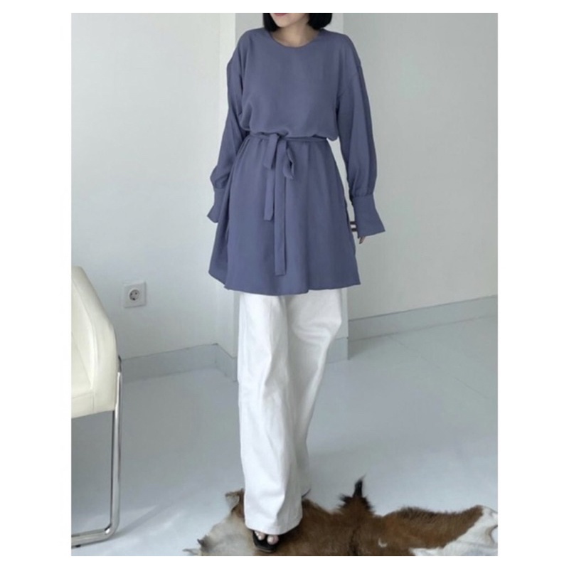 Seyha - Mola Tunik Wanita Lengan Panjang Tali pinggang Baju Panjang Wanita