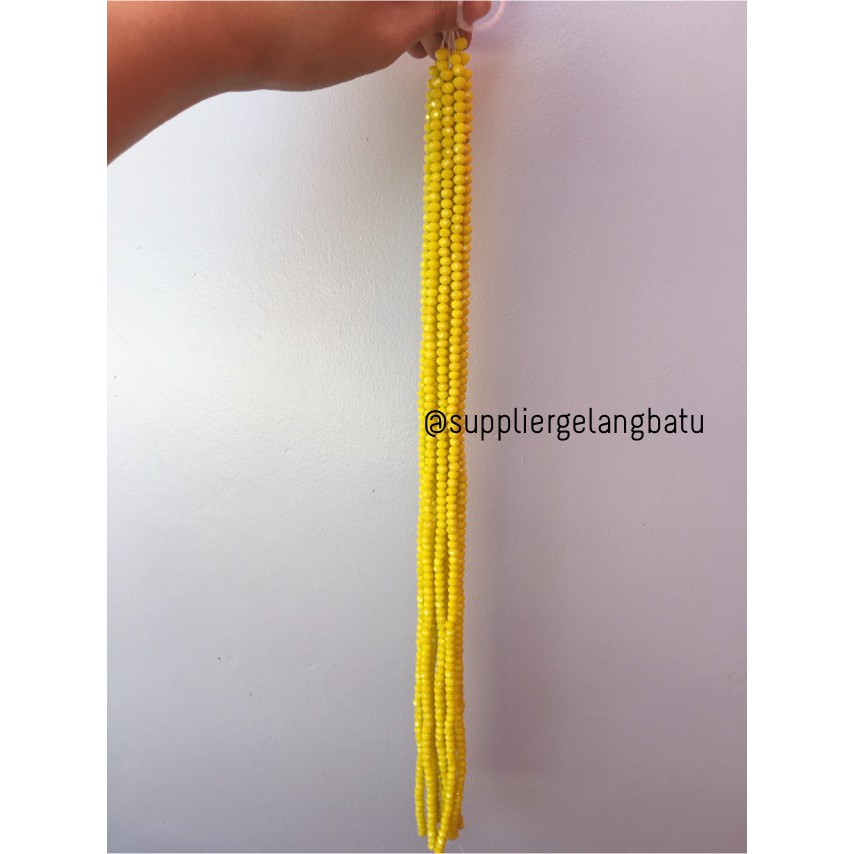 Crystal Ceko Doff 6mm KUNING bahan aksesoris bikin gelang kalung DIY fashion gelang kalung wanita