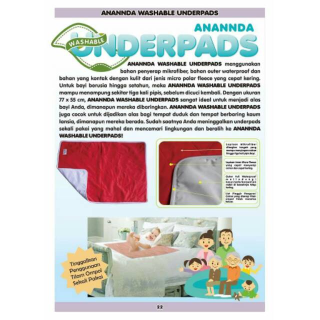 Anannda Perlak Microfiber Alas Ompol Washable Underpad