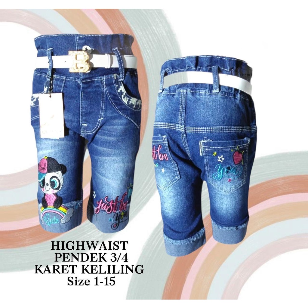 Owlet - celana jeans highwaist 3/4 anak