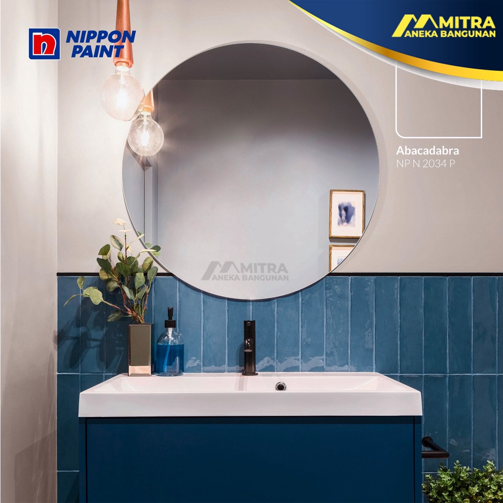 CAT TEMBOK EKSTERIOR INTERIOR NIPPON PAINT ABACADABRA NP N 2034 P / VINILEX ELASTEX SPOTLESS / ABU