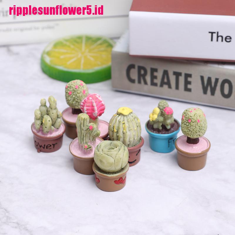 5pcs Miniatur Pot Tanaman Sukulen Untuk Rumah Boneka