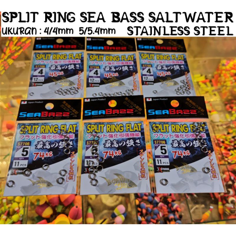 SPLIT RING SEA BASS SALTWATER TERSEDIA SIZE 4 DAN 5