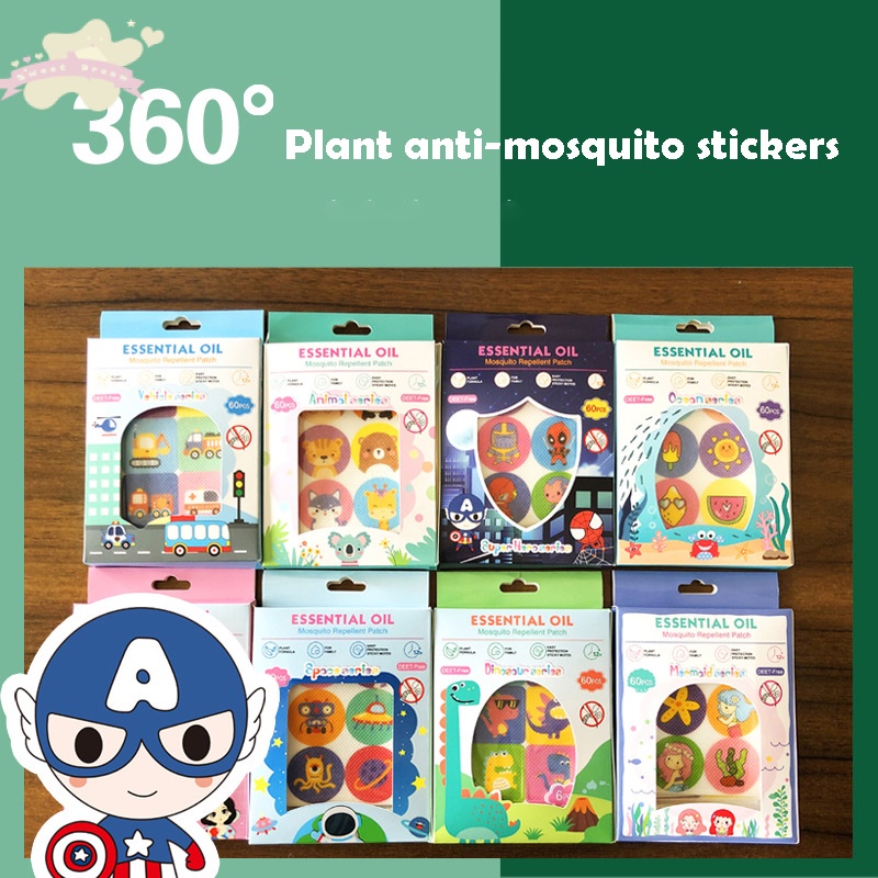 【Debora Mall】Stiker Nyamuk Untuk Bayi Mosquito Patch 60PCS/6PCS Combo Set Untuk Anak Laki-laki Dan Cewek-cewek 100% Natural