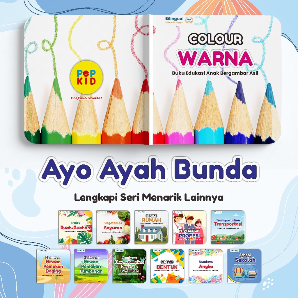 PAKET 6 PCS BUKU MINI BOOK PENGENALAN PENGETAHUAN BILINGUAL ANIMASI EDUKASI ANAK BAYI PAUD