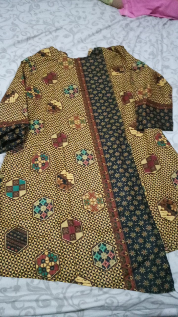 Tunik Navia Coco Sogan Batik Midi Muslim Kerja Seragam Tunik Chibi Sogan