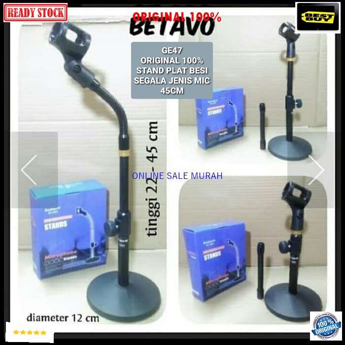 G47 original 100% stand mic meja full besi kaki bulat holder mik table microphone karaoke bundar tempat gantungan mikrophone studio sound pro profesional audio pegangan penopang  BISA SEGALA JENIS MICROPHONE JAMINAN ANTI JATUH FULL BESI  Dimeja pidato Dim