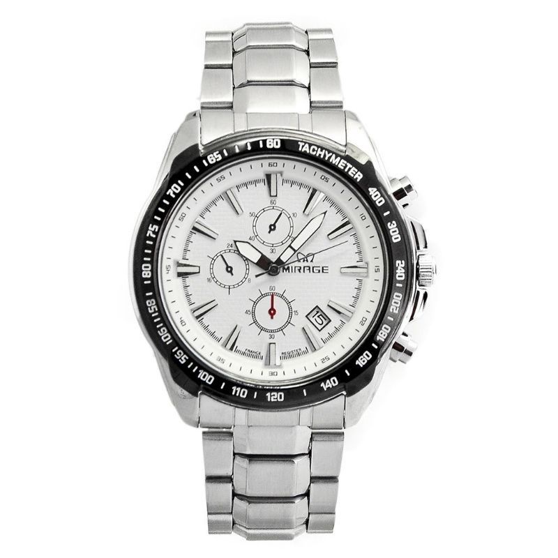 MIRAGE Jam Tangan Pria Tahan Air Sporty Casual Keren Garansi 1 tahun Mirage Official Silver 8305M