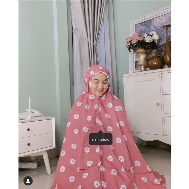 Mukena Dewasa Jumbo Rayon Premium ( Rayon Printing ) Kerut Kening | Free Tas