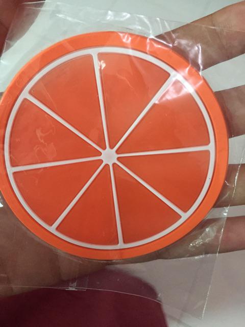 Alas Cangkir Gelas Motif Buah Bahan Silikon Anti Panas Anti Slip