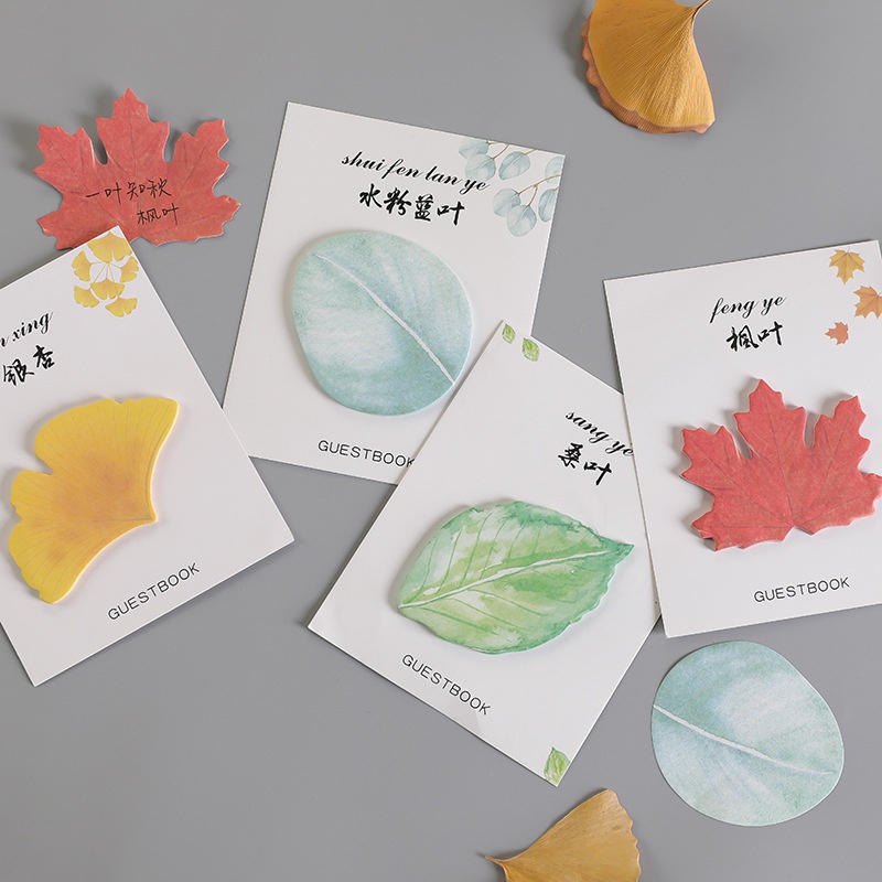 Leaves Sticky Note for Student Message Notepad Leaf Sticky Note Paper Plant Memo Pads