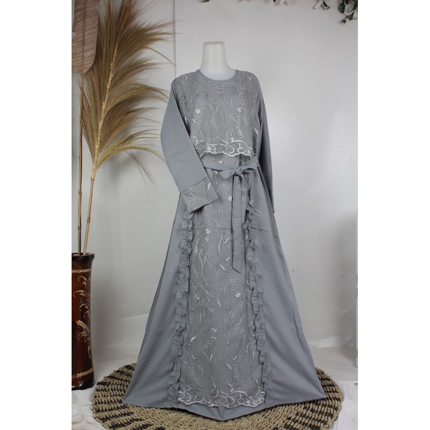 DELIANA BRUKAT DRESS remaja trendy modis terbaru wanita syari casual brokat mewah pesta simple