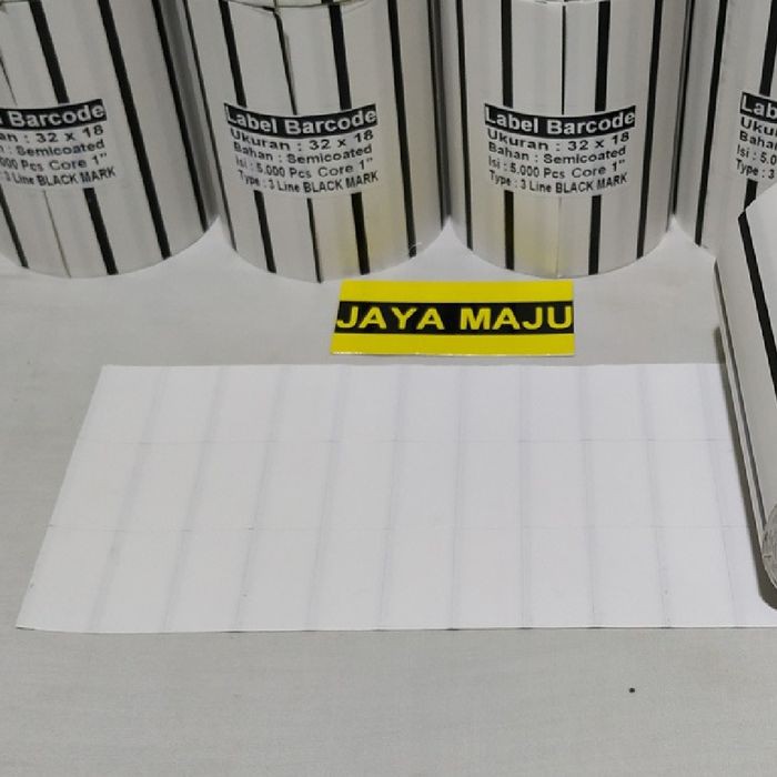 

LABEL BARCODE SEMICOATED 32 X 18 BLACK MARK 3 Line ISI 5.000 Pcs