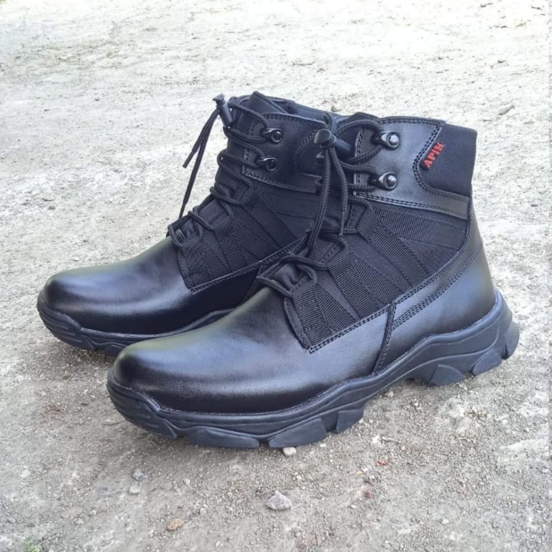 SEPATU PDL BAHAN KULIT SAPI ASLI MERK APIK SEPATU PDL DINAS LAPANGAN TNI POLRI SECURITY SATPAM SEPATU PDL POLANTAS 01 SEPATU BOOTS PRIA DAN WANITA