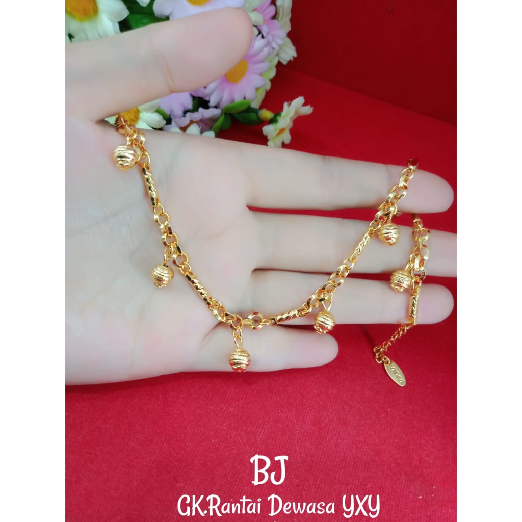 GELANG KAKI YAXIYA LAPIS MAS 24K BERKILAU SEPERTI ASLI